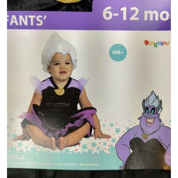 Disney Baby Infant 6 to 12 Months Ursula Costume with Dress, Belt and Headpiece - Picture 4 of 5